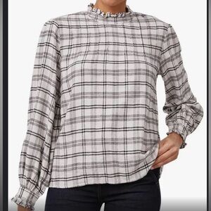 Rails Mock Neck Plaid Top